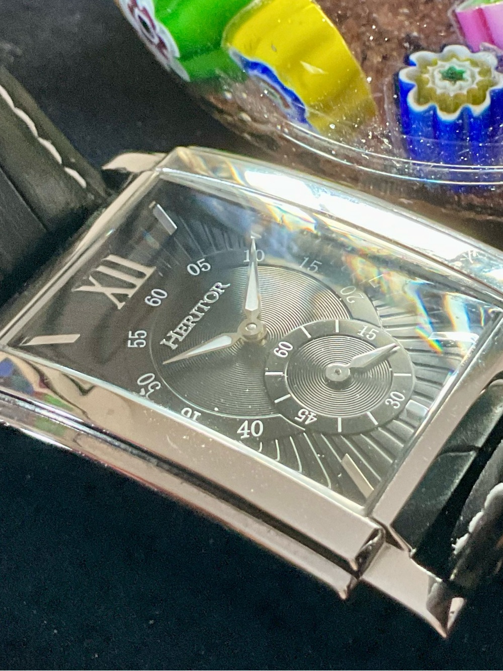 Stepped Case Automatic Heritor Frederick Rectangular Watch EUC